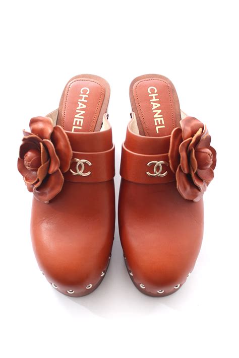 chanel camellia clogs|Chanel fashion boutiques.